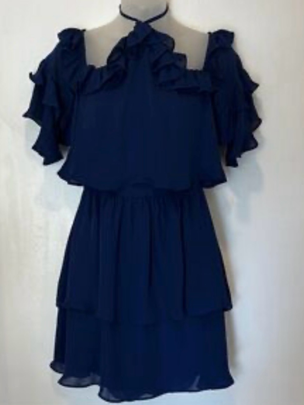 Parker NWT Blue Ruffle  Women's Dress